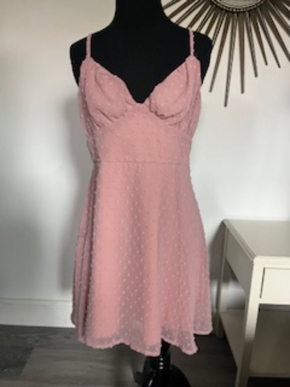 🧡3/15 SHEIN Pink Mini Dress Adjustable Straps Women's M